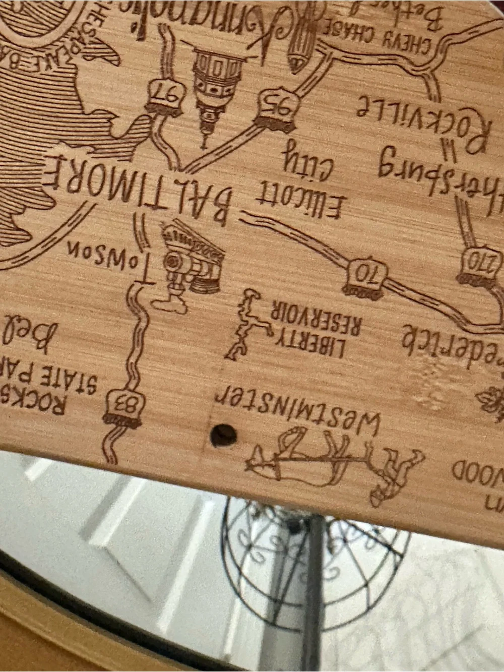 Wooden Maryland State Map Wall Art- Total Bamboo